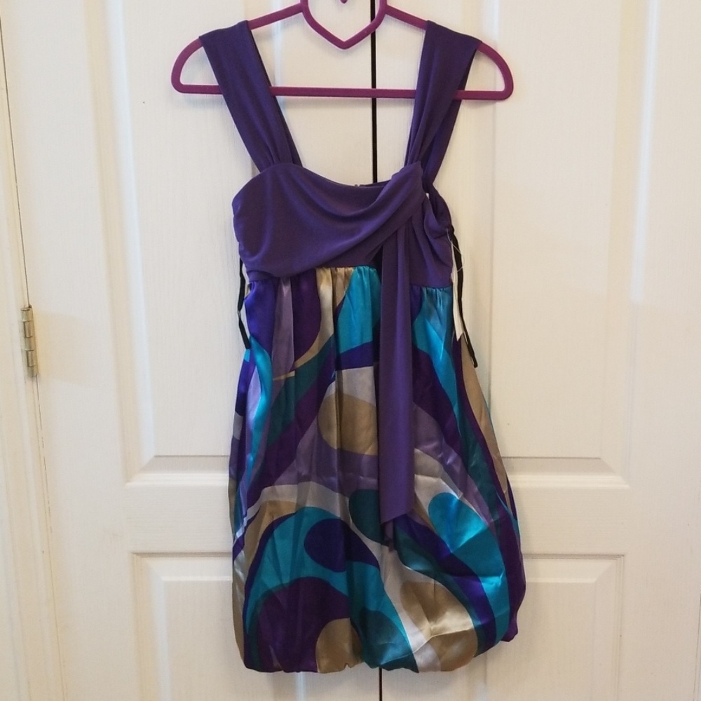 Purple bubble hem minidress / tunic